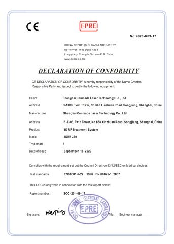 CERTIFICAT certificate from Foshan City DaiNi Electronic Technology Co., Ltd.