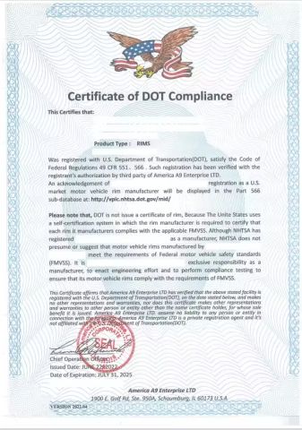 1 certificate from Nanjing Routeway Auto Parts Co., Ltd.