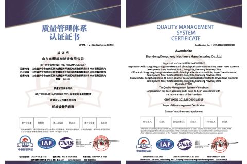 certificates certificate of Shandong Dongcheng Machinery Manufacturing Co., Ltd. – certificate photo, supplier certificates section