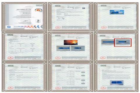 Certificates certificate from Liaoning Taiyi Carpets Co., Ltd.