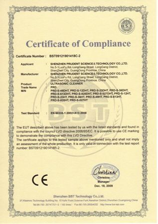 CE-LVD certificate from Shenzhen Keepleader Machinery Co., Ltd.