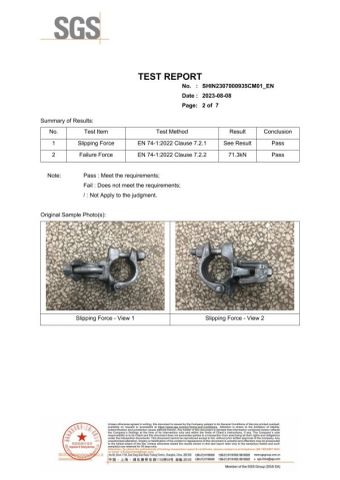 Double Report-2 certificate from Taizhou Nexus Import and Export Co., Ltd.