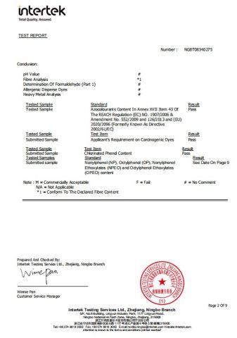 RoHs certificate of Anji Nice Import and Export Co., Ltd. – certificate photo, supplier certificates section