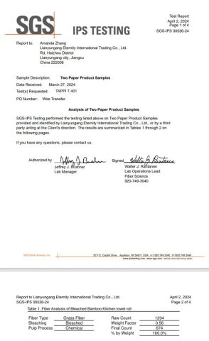 SGS certificate from Lianyungang Eternity International Trading Co., Ltd.