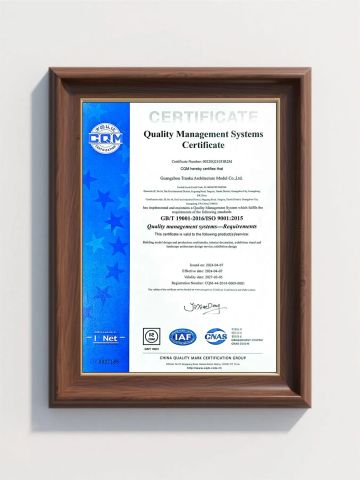 International ISO 9001 Quality Management System Certification certificate from Guangzhou Tranka Digital Model Co., Ltd.