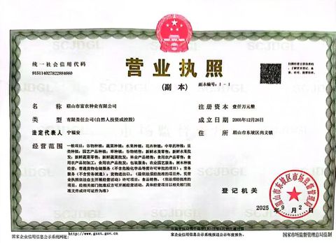 Business License certificate from Power Link Fruit Farm Co Ltd
