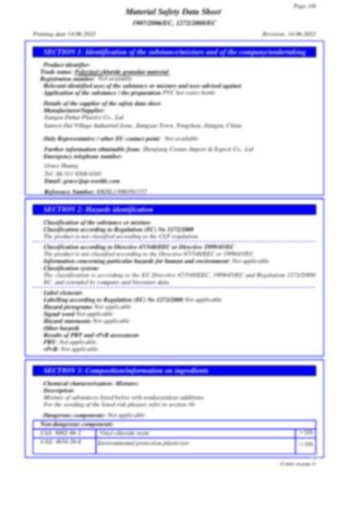MSDS certificate from Yangzhou Ease Homeware & Gifts Co., Ltd.