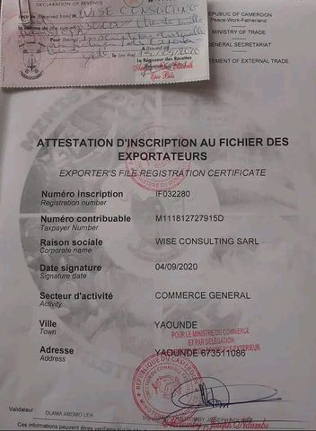 Exporters License  certificate of AgricNatura  – certificate photo, supplier certificates section