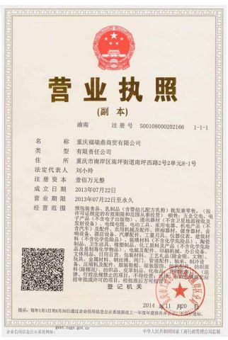 Business License certificate from HENSEN POWER TECHNOLOGY CO., LIMITED