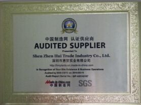 SGS certificate from Shen Zhen Hui Trade Industry Co., Ltd.