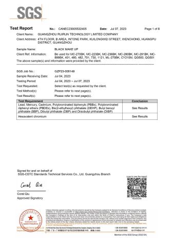SGS RoHS Report for Black Solvent certificate of Zhongshan Hongli Handware Store (Individul Business Owner) – certificate photo, supplier certificates section