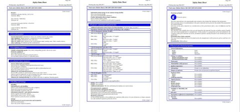 Safety Data Sheet certificate from Ningbo Great Industry Co., Ltd.