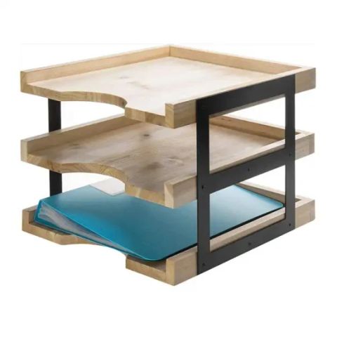 Wooden Desk Office Organization 3 Tier Document File Tray Desk from ...