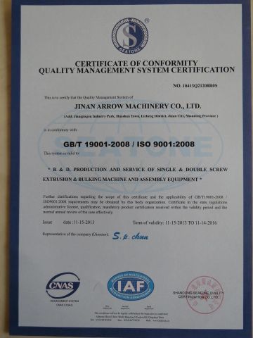 ISO9001 certificate of Shandong Light M & E Co., Ltd. – certificate photo, supplier certificates section
