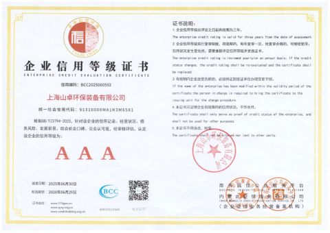 Certificate certificate from Shanghai Shanzhuo Mining Machinery Co., Ltd