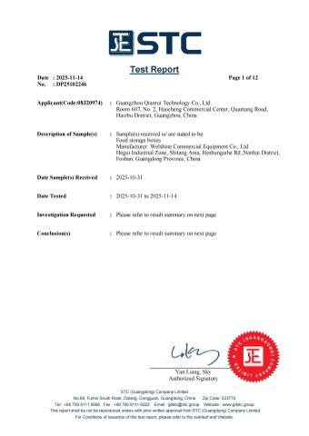 FCM certificate from WELSHINE COMMERCIAL EQUIPMENT CO. LTD