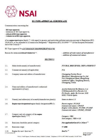 EU TYPE-APPROVAL CERTIFICATE certificate from HENSEN POWER TECHNOLOGY CO., LIMITED