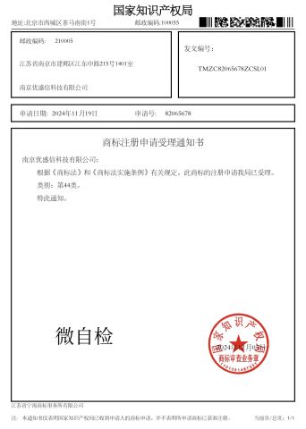 Certificates certificate from Nanjing Yousheng Xin Technology Co., Ltd