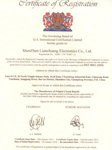 ISO9001 certificate from Shen Zhen Hui Trade Industry Co., Ltd.