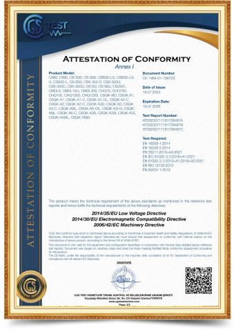 CE certification certificate of Changsha DTH Drill Construction Machinery Co., Ltd. – certificate photo, supplier certificates section