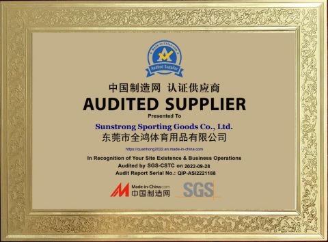 Audited Supplier certificate from Pantech Sports Co., Ltd.