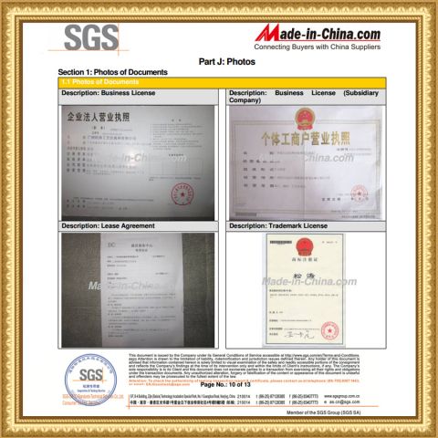 SGS of Certificate certificate from Guangdong Songtao Co., Ltd.