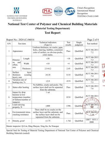 Test Report 3 certificate from Suzhou SuMei New Material Technology Co., Ltd.