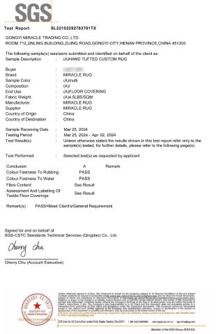SGS certificate from Gongyi Miracle Trading Co., Ltd.