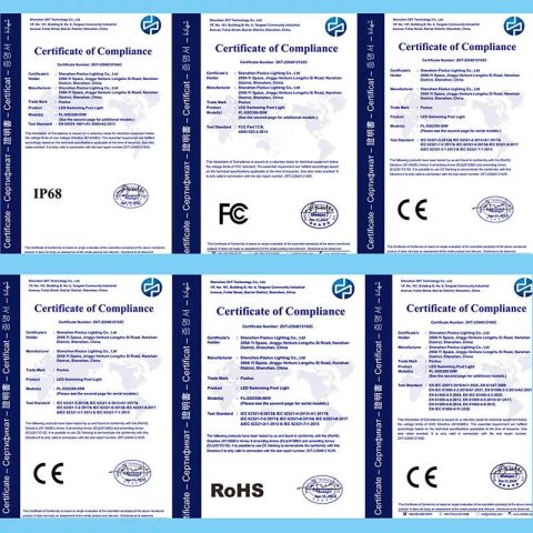Poolux Certificate certificate from Shenzhen Poolux Lighting Co., Ltd