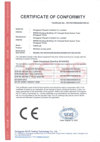 CE Certificate certificate from Shenzhen Lanwee Technology Co., LTD
