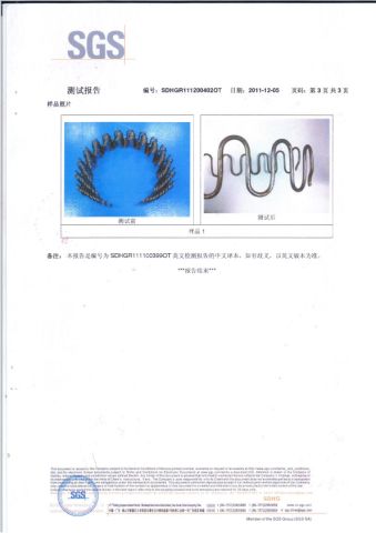 Sofa Spring SGS Certificate certificate of Woxin Industries Limited – certificate photo, supplier certificates section