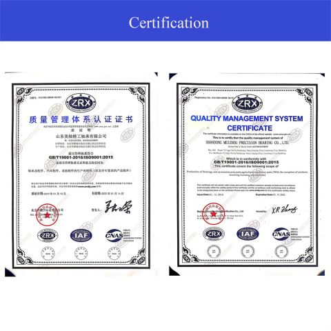 ISO9001 Certification certificate from Shandong Meizhou Precision Bearing Co., Ltd