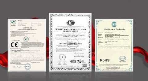 Our certificate certificate from Nu-Lift Equipment Co., Ltd.