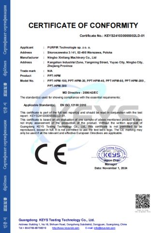Certificates certificate of Ningbo Xinliang Machinery Co., Ltd. – certificate photo, supplier certificates section