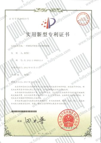 FULLY LETTERS PATENT certificate from Fully Cosmetic (GZ) Co., Limited