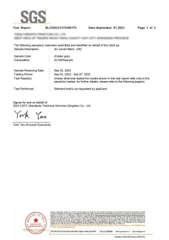 ISO 4210 certificate from Foshan Hanse Industrial Co., Ltd.