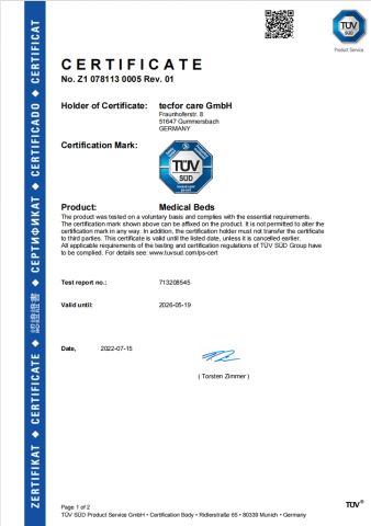 TUV certificate from Jiaxing Nordkang Smart Home Co., Ltd