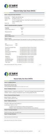 duct MSDS certificate from SW Adhesive Tape Co., Ltd