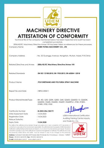 CE certificate of Hubei Fotma Machinery Co., Ltd. – certificate photo, supplier certificates section