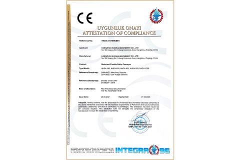Eu CE safety certification certificate from Hangzhou Nuohua Machinery Co., Ltd.