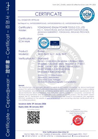 Electric Router-CE certificate certificate from Senquan (Jinhua) Hardware Products Co., Ltd.