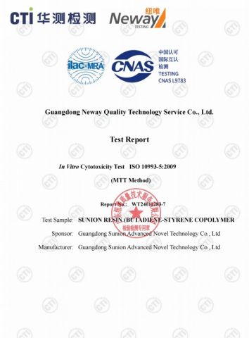 RESIN ISO certificate from GUANGDONG SUNION CHEMICAL&PLASTIC CO., LTD.