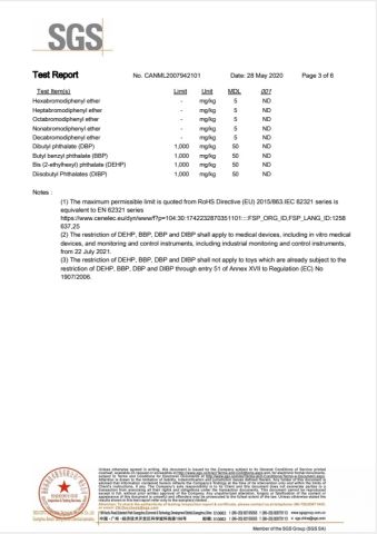 SGS Test Report (Page 3) for High-Quality Glass Jar certificate from Foshan Greafor Import and Export Co., Ltd.