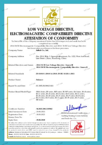 Balance certificate from Infitek Co., Ltd.