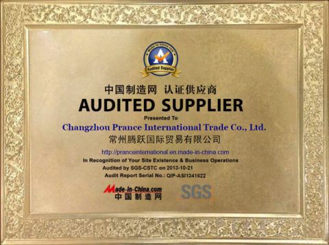 AUDITED SUPPLIER by SGS certificate from Changzhou Prance International Trade Co., Ltd.