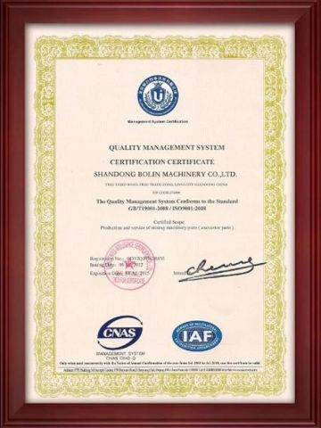 certificate 1 certificate of Shandong Bolin Machinery Co., Ltd. – certificate photo, supplier certificates section