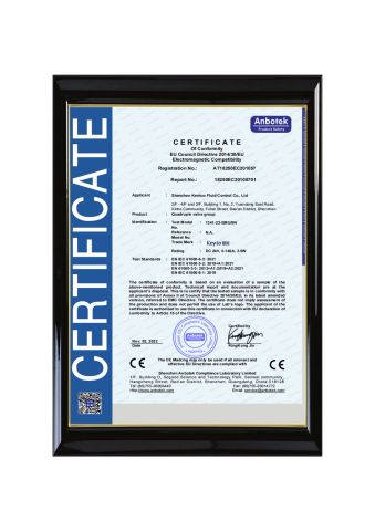CE Certificate of Quadruple Valve Group certificate from Shenzhen Keyto Fluid Technology Co., Ltd.