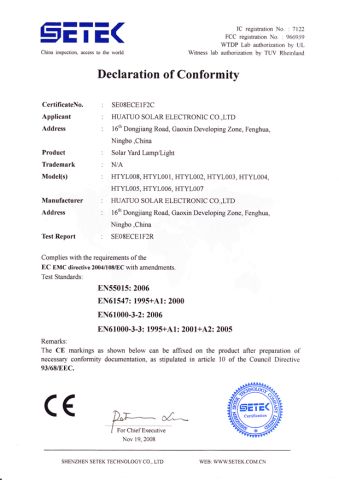 Our certificates certificate from Zhongdi (Ningbo) Energy Co., Ltd.