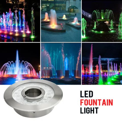 LED Underwater Fountain Ring Light Nozzle RGB Remote Control Under ...