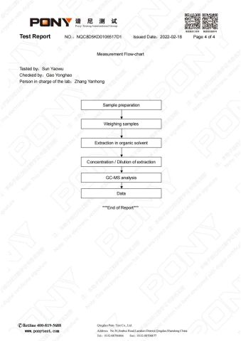 Pony test certificate from Qingdao Sam Powder Coating Co., Ltd.